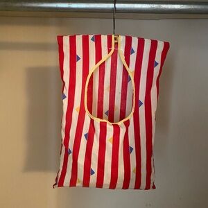 Vintage Red and White Striped Hanging Bag